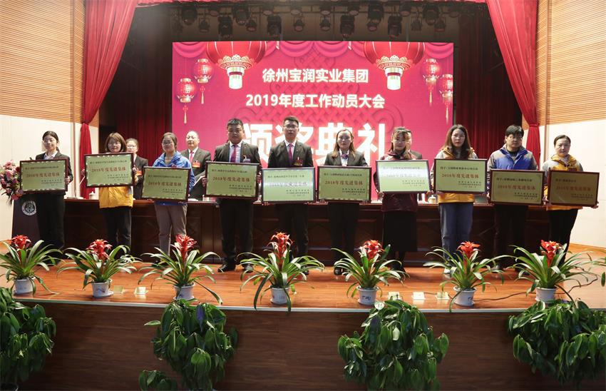 徐州寶潤實業集團2019年度工作動員大會---集團公司領導為先進單位和先進個人代表頒獎